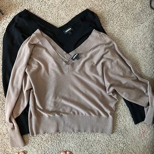 Off the shoulder express sweaters (black)